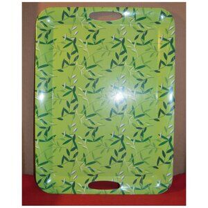 Lot of 2 Leaf Pattern "Luscious Green" Serving Tray Plastic ~18-3/4" L JC Penney